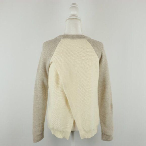 Madewell Province Women's Small Cream Tan Honeycomb Knit Crewneck Sweater - Picture 5 of 10
